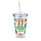 Cute Elephants 16oz Double Wall Acrylic Tumbler with Lid & Straw - Full Print (Personalized)