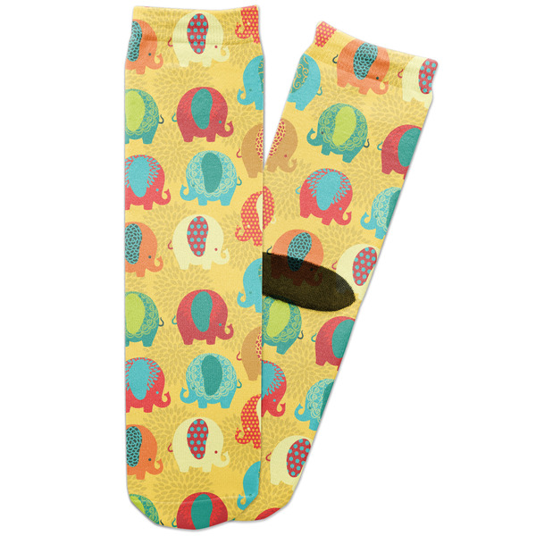 Custom Cute Elephants Adult Crew Socks