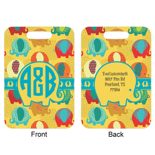 Cute Elephants Aluminum Luggage Tag (Front + Back)