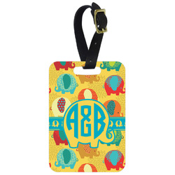 Cute Elephants Metal Luggage Tag w/ Couple's Names