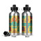 Cute Elephants Aluminum Water Bottle - Front and Back