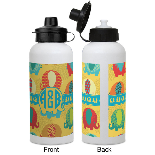 Cute Elephants Aluminum Water Bottle - White APPROVAL