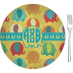 Cute Elephants 8" Glass Appetizer / Dessert Plates - Single or Set (Personalized)