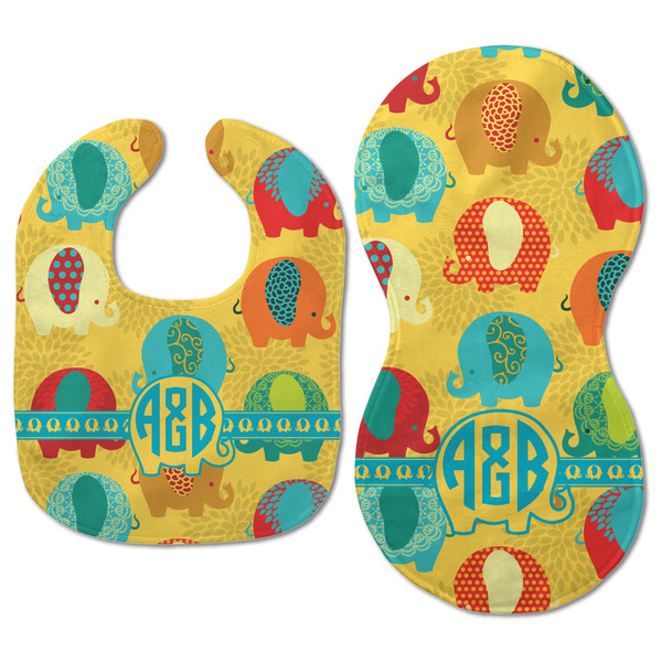 Cute Elephants Baby Bib & Burp Set - Approval (new bib & burp)