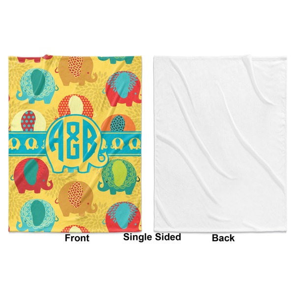 Cute Elephants Baby Blanket (Single Side - Printed Front, White Back)