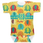 Cute Elephants Baby Bodysuit 3-6 (Personalized)