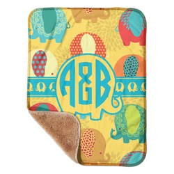 Cute Elephants Sherpa Baby Blanket - 30" x 40" w/ Couple's Names