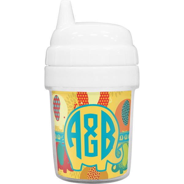 Custom Cute Elephants Baby Sippy Cup (Personalized)