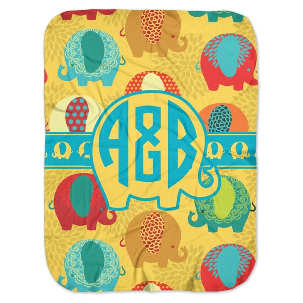 Custom Cute Elephants Baby Swaddling Blanket (Personalized)