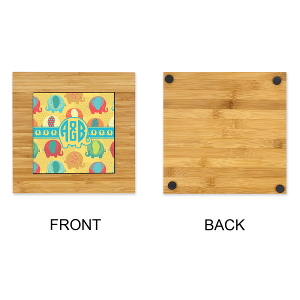 Cute Elephants Bamboo Trivet with 6" Tile - APPROVAL