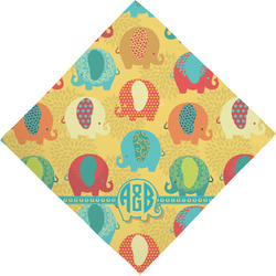 Cute Elephants Dog Bandana Scarf w/ Couple's Names