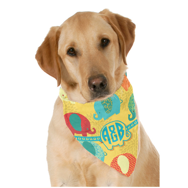 Custom Cute Elephants Dog Bandana Scarf w/ Couple's Names