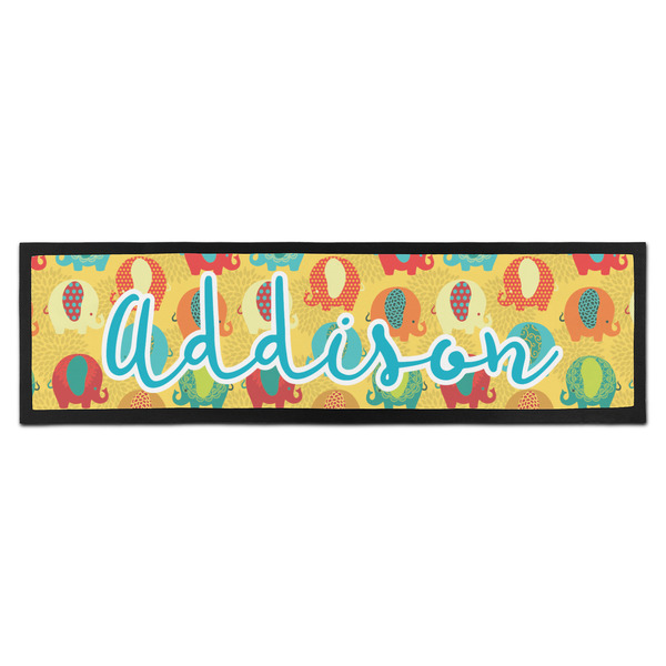 Custom Cute Elephants Bar Mat - Large (Personalized)