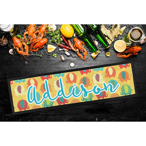 Cute Elephants Bar Mat - Large - LIFESTYLE