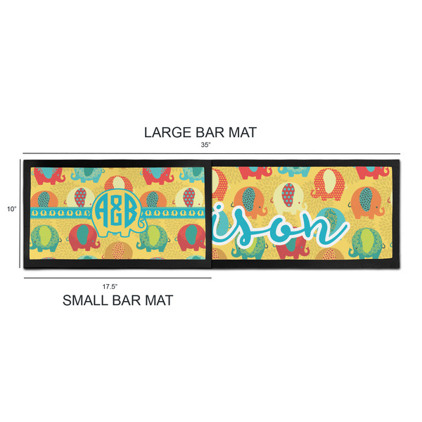 Cute Elephants Bar Mats - Sizing Chart