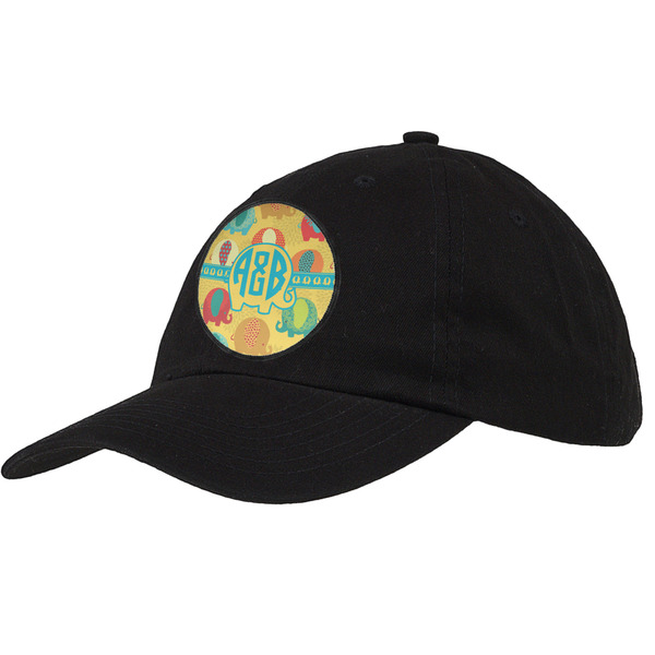 Custom Cute Elephants Baseball Cap - Black (Personalized)