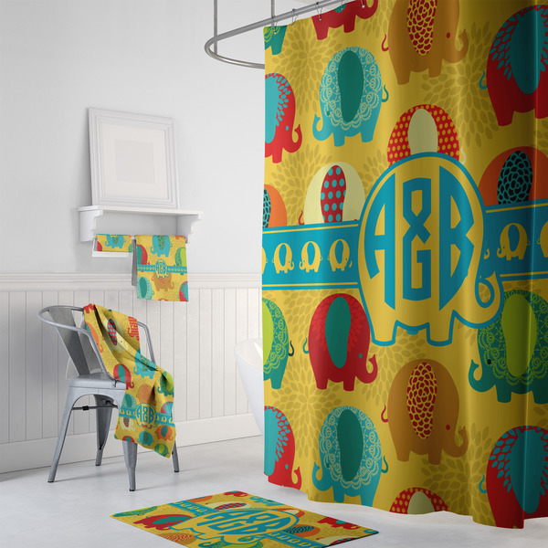 Cute Elephants Bath Towel Sets - 3-piece - In Context