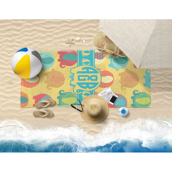 Cute Elephants Beach Towel Lifestyle