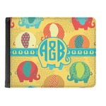 Cute Elephants Genuine Leather Men's Bi-fold Wallet (Personalized)