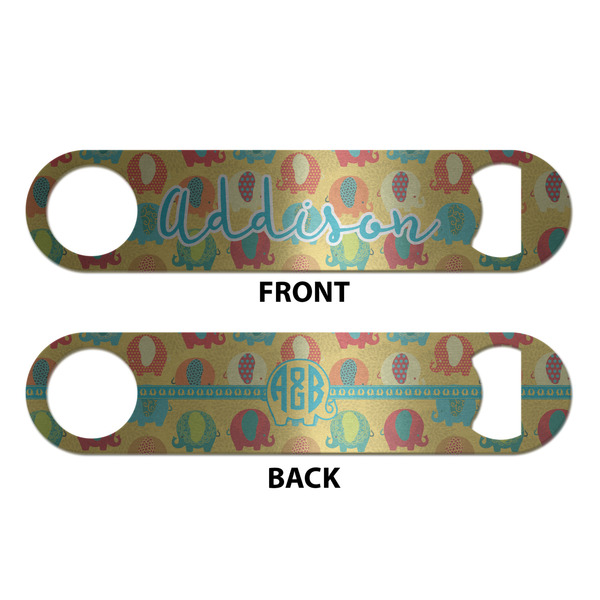 Cute Elephants Bottle Opener - Front & Back