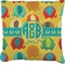 Cute Elephants Burlap Pillow 18"
