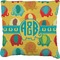 Cute Elephants Faux-Linen Throw Pillow 18" (Personalized)