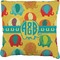 Cute Elephants Burlap Pillow 22"