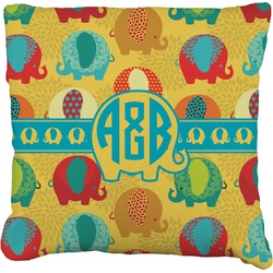 Cute Elephants Faux-Linen Throw Pillow 26" (Personalized)