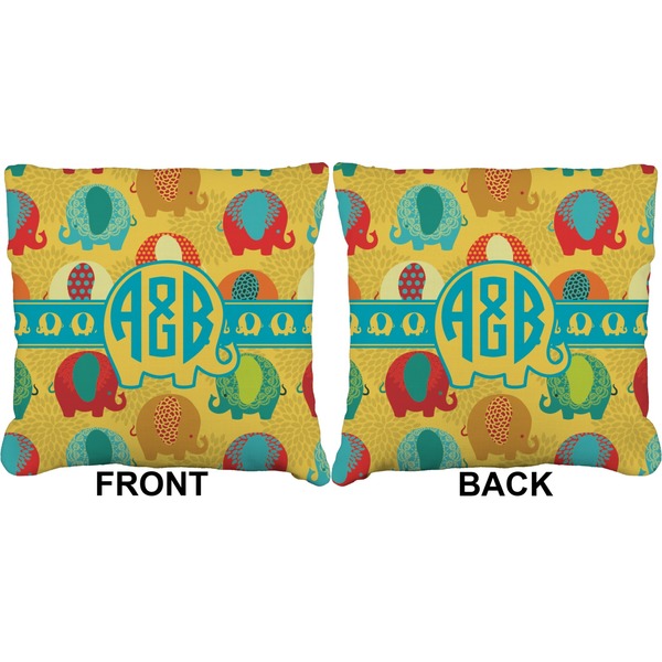 Cute Elephants Burlap Pillow Approval