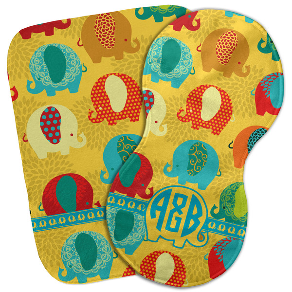 Custom Cute Elephants Burp Cloth (Personalized)