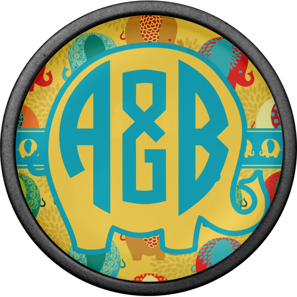 Cute Elephants Cabinet Knob - Black - Front