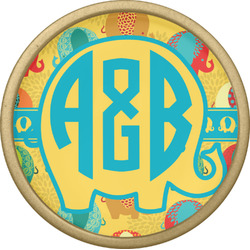 Cute Elephants Cabinet Knob - Gold (Personalized)