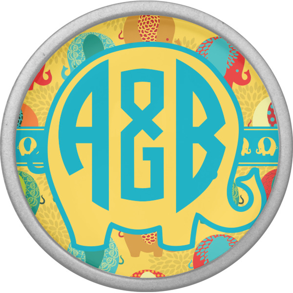 Cute Elephants Cabinet Knob - Nickel - Front