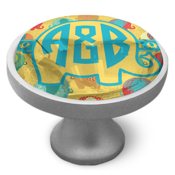 Cute Elephants Cabinet Knob - Nickel - Side