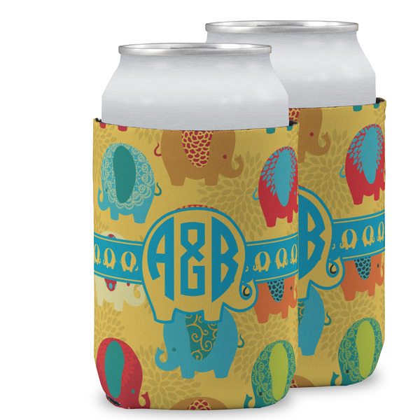 Custom Cute Elephants Can Cooler (12 oz) w/ Couple's Names