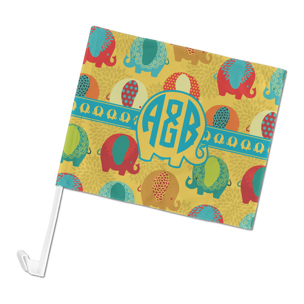 Custom Cute Elephants Car Flag (Personalized)