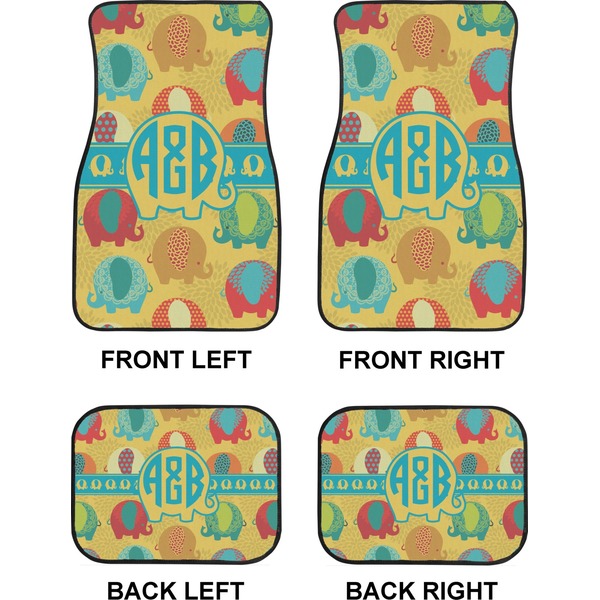 Cute Elephants Car Floor Mats Set (2F + 2B)