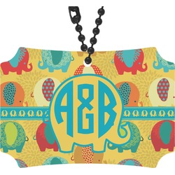 Cute Elephants Rear View Mirror Ornament (Personalized)