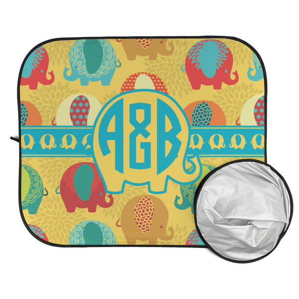 Cute Elephants Car Sun Shades - FOLDED & UNFOLDED