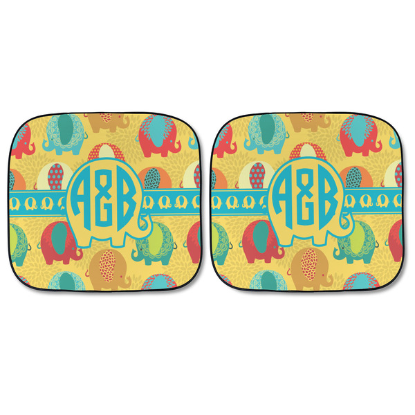 Cute Elephants Car Sun Shades - FRONT