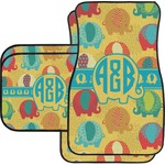 Cute Elephants Car Floor Mats Set - 2 Front & 2 Back (Personalized)