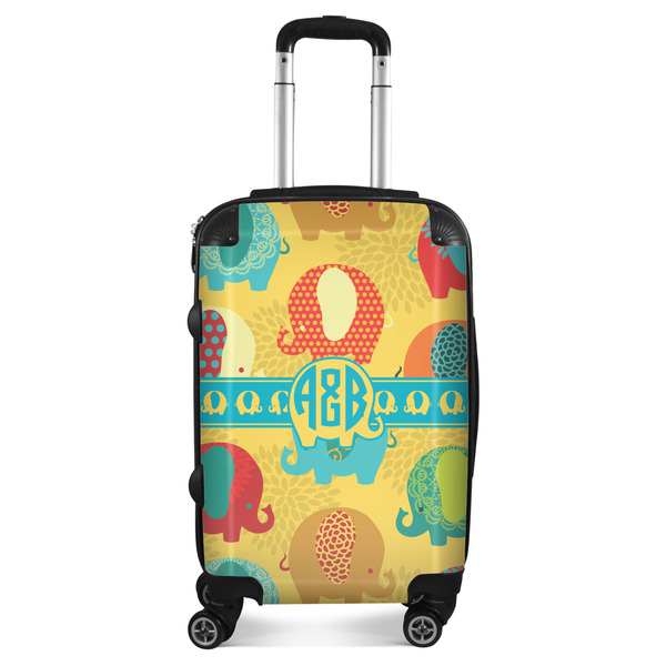 Custom Cute Elephants Suitcase - 20" Carry On (Personalized)