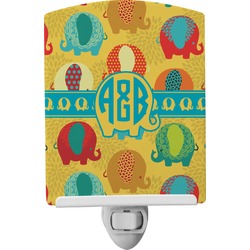 Cute Elephants Ceramic Night Light (Personalized)