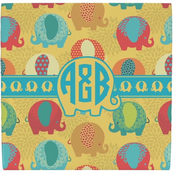 Custom Cute Elephants Ceramic Tile Hot Pad (Personalized)