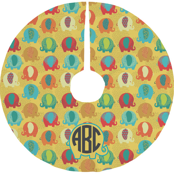 Custom Cute Elephants Tree Skirt (Personalized)