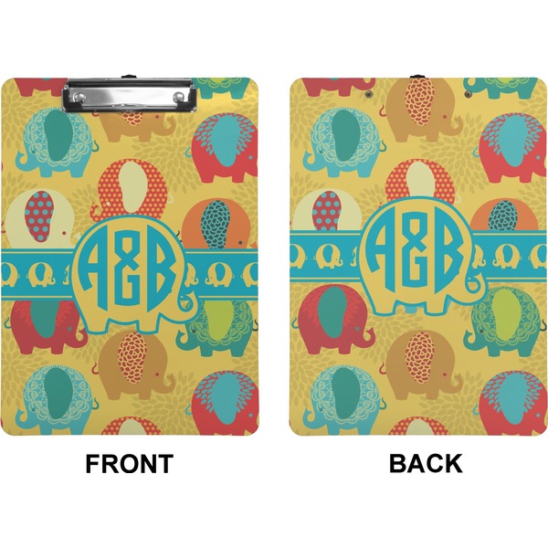Cute Elephants Clipboard (Letter) (Front + Back)