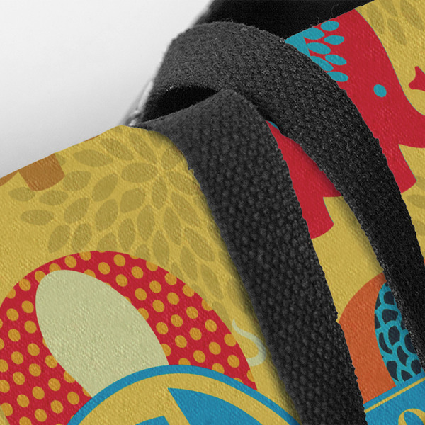 Cute Elephants Closeup of Tote w/Black Handles