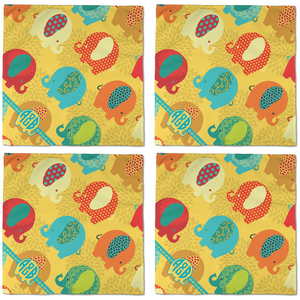 Cute Elephants Cloth Napkins - Personalized Dinner (APPROVAL) Set of 4