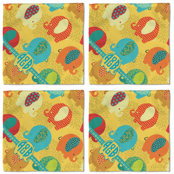 Cute Elephants Cloth Napkins - Personalized Lunch (APPROVAL) Set of 4