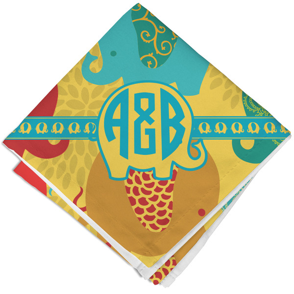 Cute Elephants Cloth Napkins - Personalized Lunch (Folded Four Corners)